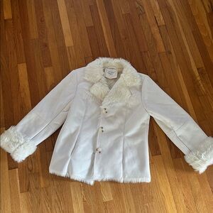 Cream Jacket with Faux Fur Trim and lining